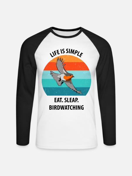Bird Watching Bird Watching Birding Bird - Unisex Long Sleeve Baseball T-Shirt - white/black