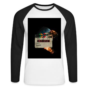 Film - Film du monde - T-shirt baseball manches longues Homme - blanc/noir - Devant - Nik (191cm)