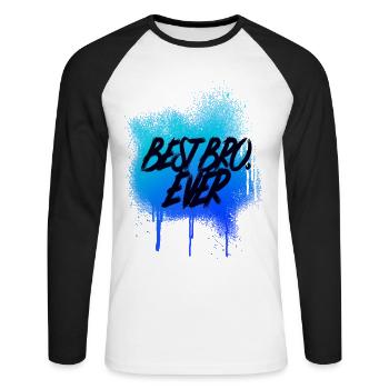 Best Bro Ever Bester Bruder Geschenk Familie - Unisex Baseballshirt langarm - Weiß/Schwarz - Vorne - Nik (191cm)