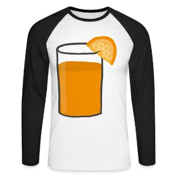 Jus d’orange - T-shirt baseball manches longues Homme - blanc/noir - Devant - Nik (191cm)