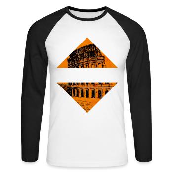 Rome Rome Italy City Skyline Holiday Summer - Unisex Long Sleeve Baseball T-Shirt - white/black - Front - Nik (191cm)