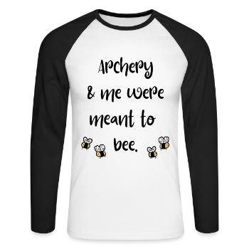 Bogenschießen & ich waren dazu bestimmt, Bienen zu sein - Unisex Baseballshirt langarm - Weiß/Schwarz - Vorne - Nik (191cm)