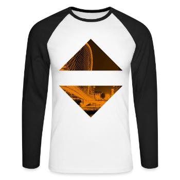 Bilbao Spain City Skyline Home Love Holidays - Unisex Long Sleeve Baseball T-Shirt - white/black - Front - Nik (191cm)