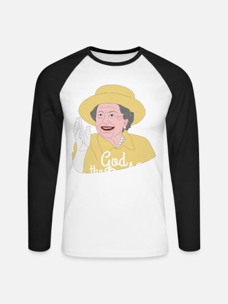 God save the Queen - Unisex Long Sleeve Baseball T-Shirt - white/black