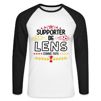 Je Suis Un Supporter De Lens Parfait - T-shirt baseball manches longues Homme - blanc/noir - Devant - Nik (191cm)