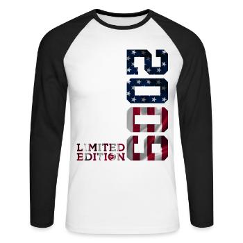 LIMITED EDITION 2009 USA 17TH BIRTHDAY - Unisex Long Sleeve Baseball T-Shirt - white/black - Front - Nik (191cm)