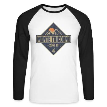 Monte Tricorno - Unisex Long Sleeve Baseball T-Shirt - white/black - Front - Nik (191cm)