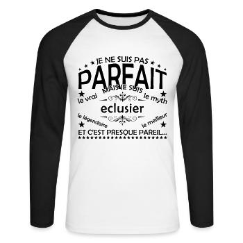 Lock Keeper Gift Lock The Real Lock Keeper - Unisex Long Sleeve Baseball T-Shirt - white/black - Front - Nik (191cm)