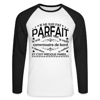 Portemonnaie Geschenk Portemonnaie auf - Unisex Baseballshirt langarm - Weiß/Schwarz - Vorne - Nik (191cm)