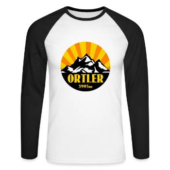 Ortler South Tyrol - Unisex Long Sleeve Baseball T-Shirt - white/black - Front - Nik (191cm)