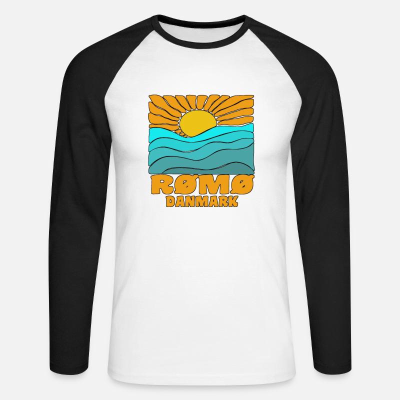 Romo Römo - Unisex Long Sleeve Baseball T-Shirt - white/black