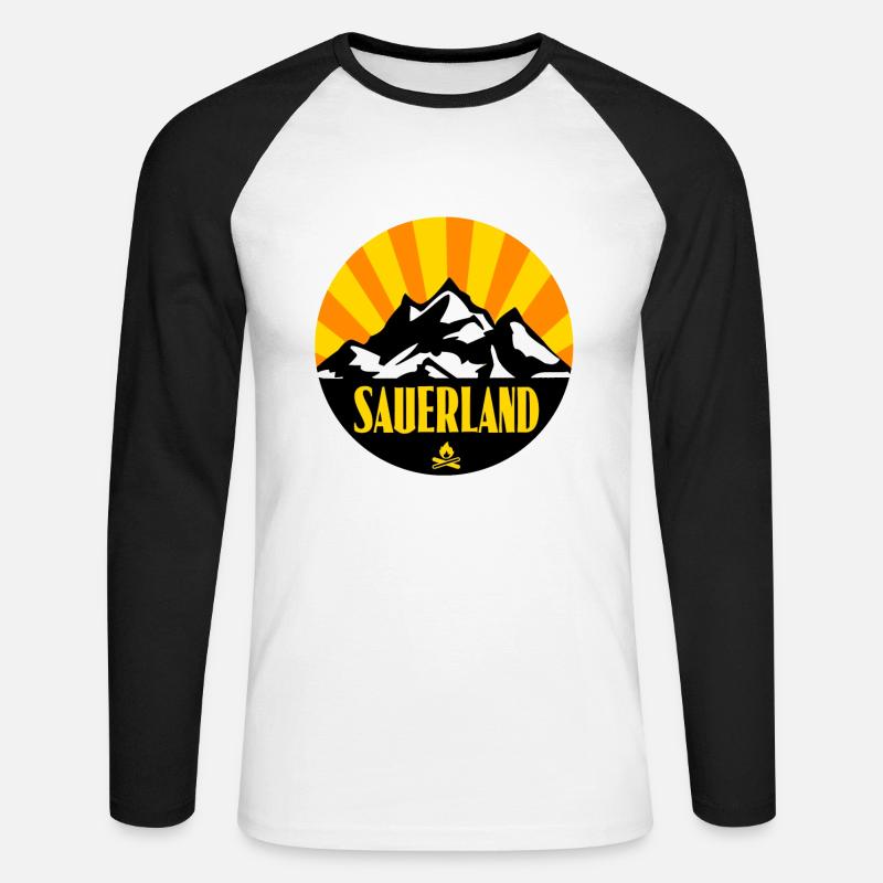 Sauerland - Unisex Baseballshirt langarm - Weiß/Schwarz