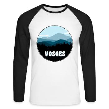 Vosges - T-shirt baseball manches longues Homme - blanc/noir - Devant - Nik (191cm)