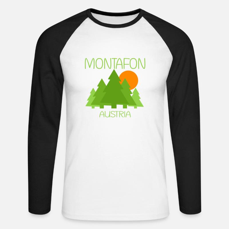 Montafon - Unisex Baseballshirt langarm - Weiß/Schwarz