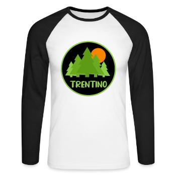 Trentin - T-shirt baseball manches longues Homme - blanc/noir - Devant - Nik (191cm)
