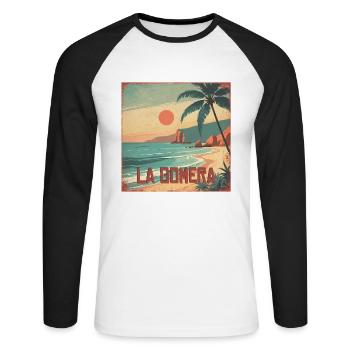 La Gomera - Unisex Long Sleeve Baseball T-Shirt - white/black - Front - Nik (191cm)
