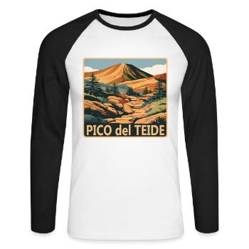 Pico del Teide Tenerife - Unisex Long Sleeve Baseball T-Shirt - white/black - Front - Nik (191cm)