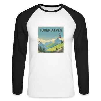 Tux Alps Tyrol - Unisex Long Sleeve Baseball T-Shirt - white/black - Front - Nik (191cm)