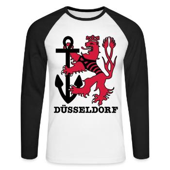 Duesseldorf Dusseldorf Düsseldorf loewe sailor - Unisex Long Sleeve Baseball T-Shirt - white/black - Front - Nik (191cm)