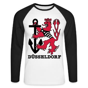 Duesseldorf Dusseldorf Düsseldorf Maritim Loewe - Unisex Long Sleeve Baseball T-Shirt - white/black - Front - Nik (191cm)
