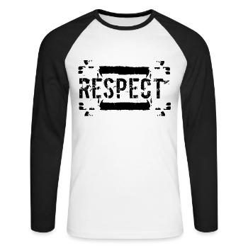 respect - T-shirt baseball manches longues Homme - blanc/noir - Devant - Nik (191cm)