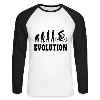 Evolution Radfahren - Unisex Baseballshirt langarm - Weiß/Schwarz - Vorne - Nik (191cm)