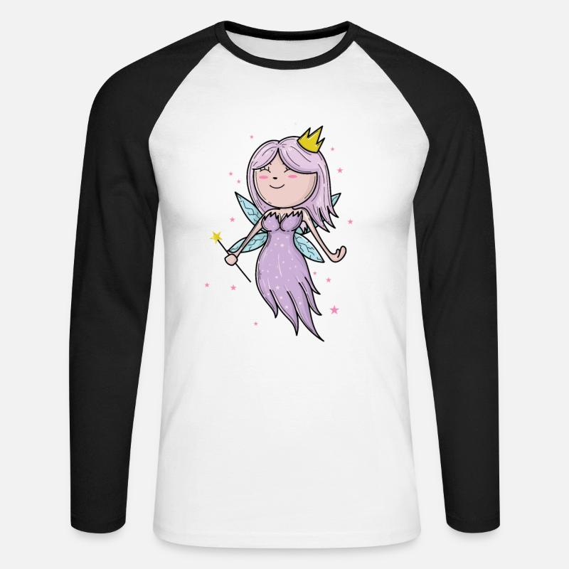 Prinzessin als Fee Tochter - Unisex Baseballshirt langarm - Weiß/Schwarz
