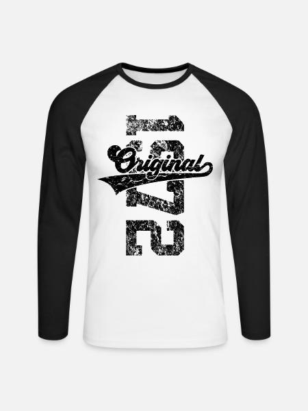 54TH BIRTHDAY ORIGINAL 1972 - Unisex Long Sleeve Baseball T-Shirt - white/black