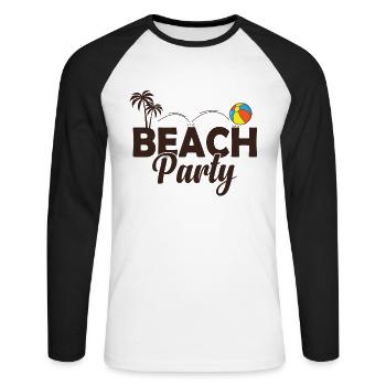 Beach Party Celebrations Dancing Music Friends - Unisex Long Sleeve Baseball T-Shirt - white/black - Front - Nik (191cm)