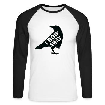 Crow away Crow Raven Bird Environment and Nature - Unisex Long Sleeve Baseball T-Shirt - white/black - Front - Nik (191cm)
