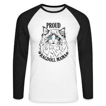 Proud Ragdoll Mama Hauskatze Rasse - Unisex Baseballshirt langarm - Weiß/Schwarz - Vorne - Nik (191cm)