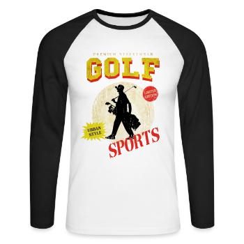 Golf Golf Golfer Sport Hobby Club Vintage - Unisex Long Sleeve Baseball T-Shirt - white/black - Front - Nik (191cm)