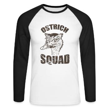Ostrich Squad Bird Ostrich - Unisex Long Sleeve Baseball T-Shirt - white/black - Front - Nik (191cm)