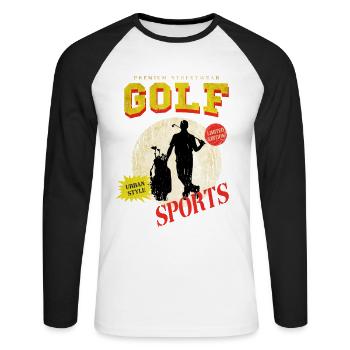 Golf Golf Golfer Sport Hobby Club Vintage - Unisex Long Sleeve Baseball T-Shirt - white/black - Front - Nik (191cm)