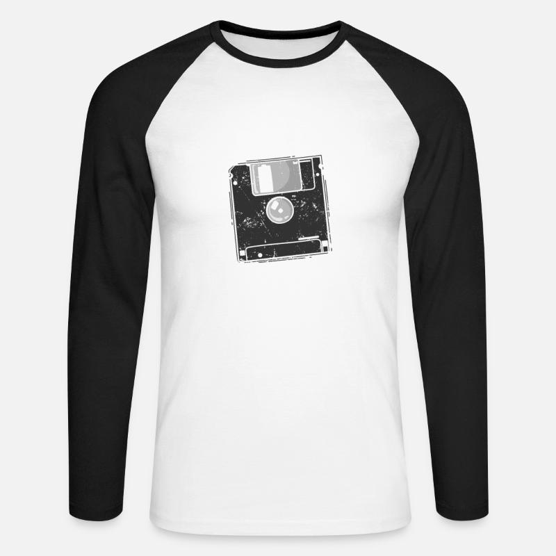 Diskette Speichermodul Datenträger - Unisex Baseballshirt langarm - Weiß/Schwarz