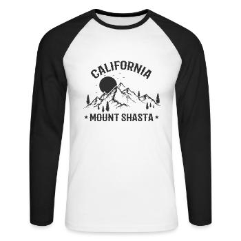 California, Mount Shasta, USA, California - Unisex Long Sleeve Baseball T-Shirt - white/black - Front - Nik (191cm)