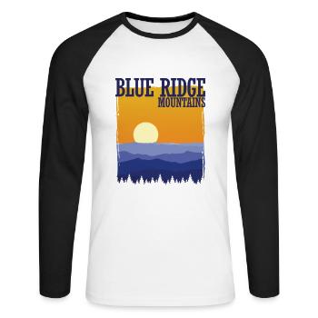 Blue Ridge Mountains, Appalachian Mountains, Mount Mitchell - Unisex Long Sleeve Baseball T-Shirt - white/black - Front - Nik (191cm)