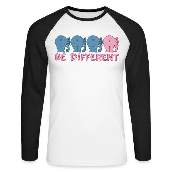 A different elephant - Unisex Long Sleeve Baseball T-Shirt - white/black - Front - Nik (191cm)