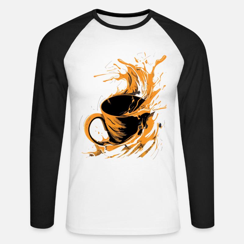 Kaffee Kaffeetasse Kaffeesüchtig Kaffeetrinker - Unisex Baseballshirt langarm - Weiß/Schwarz