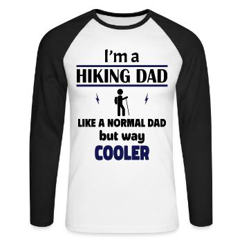 I'm a hiking dad - Unisex Long Sleeve Baseball T-Shirt - white/black - Front - Nik (191cm)