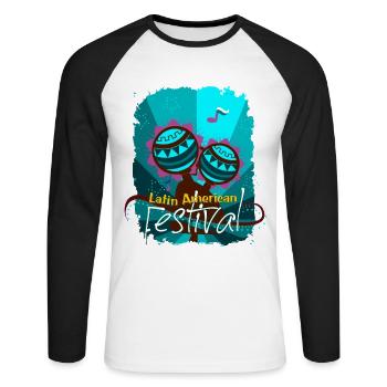 Latin Dance Music American Festival Shirt Gift - Unisex Long Sleeve Baseball T-Shirt - white/black - Front - Nik (191cm)