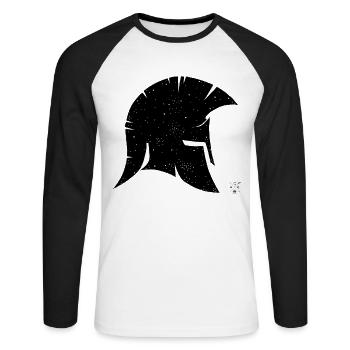 Sparta Galaxy - Unisex Long Sleeve Baseball T-Shirt - white/black - Front - Nik (191cm)