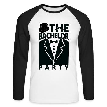 Bachelor Party Bachelor Party JGA Groom - Unisex Long Sleeve Baseball T-Shirt - white/black - Front - Nik (191cm)