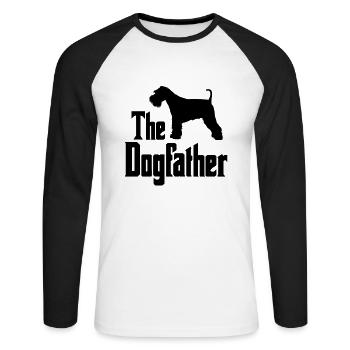 Le Dogfather, cadeau drôle de schnauzer miniature - T-shirt baseball manches longues Homme - blanc/noir - Devant - Nik (191cm)