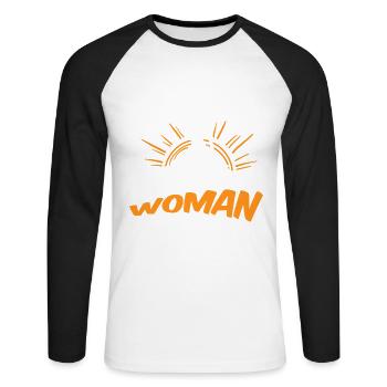 Wander Woman Design Travel Explore Woman - T-shirt baseball manches longues Homme - blanc/noir - Devant - Nik (191cm)