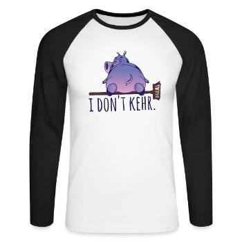 I don't sweep word joke for cleaning lady fat hippo - Unisex Long Sleeve Baseball T-Shirt - white/black - Front - Nik (191cm)