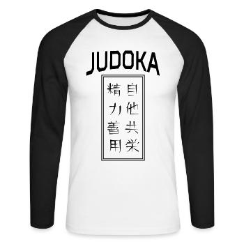Judoka Judo Judo Teaching 2 principles of Judo Japan - Unisex Long Sleeve Baseball T-Shirt - white/black - Front - Nik (191cm)