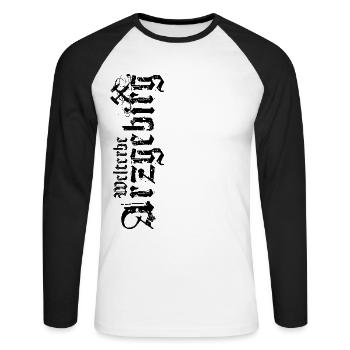 Welterbe Arzgebirg Erzgebirge Erzgebirger Sachsen - Unisex Baseballshirt langarm - Weiß/Schwarz - Vorne - Nik (191cm)