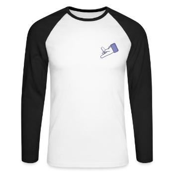 Dirty Fingers Two in the Pinky Like Sex - Unisex Long Sleeve Baseball T-Shirt - white/black - Front - Nik (191cm)