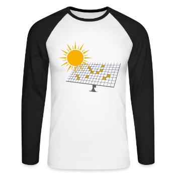 Solar solar farmer renewable energy electricity - Unisex Long Sleeve Baseball T-Shirt - white/black - Front - Nik (191cm)